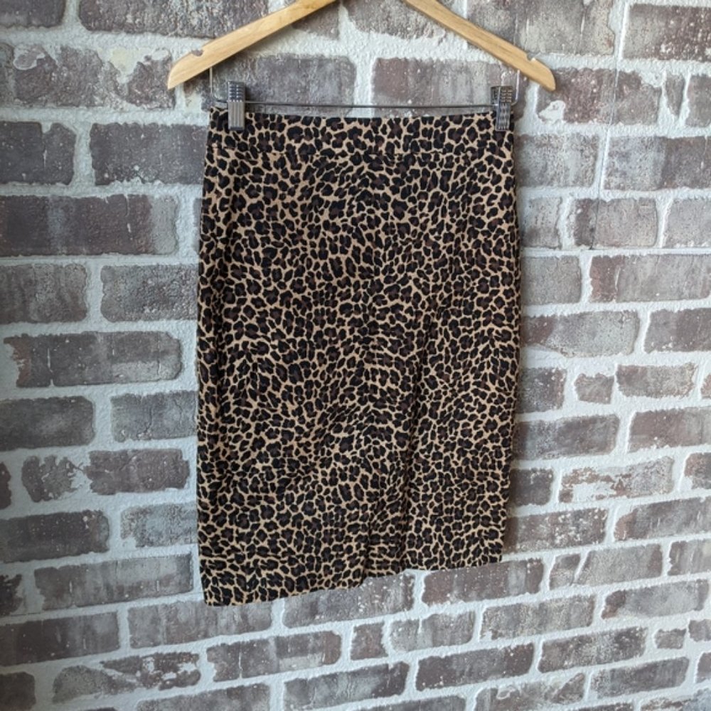 J.CREW / LEOPARD PRINT PENCIL SKIRT / SIZE 00
